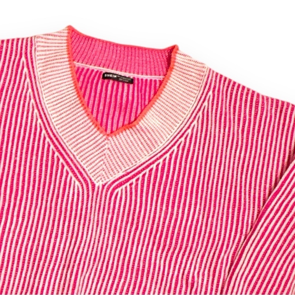 Striped Pattern Drop Shoulder Sweater - Picture 3 of 3